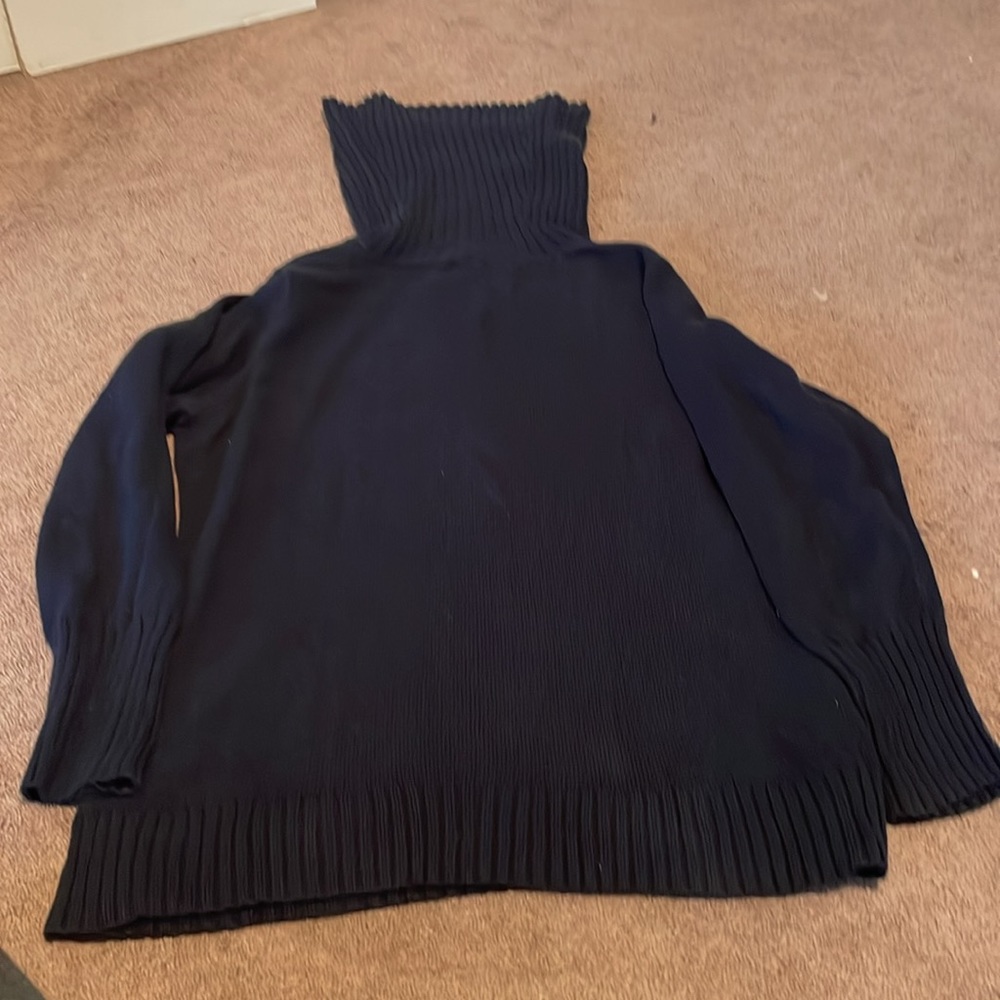 Nautica women’s cotton cowl neck sweater. Size XL. Navy blue.